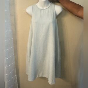 Chelsea & Theodore Soft Blue Smock Mini Dress